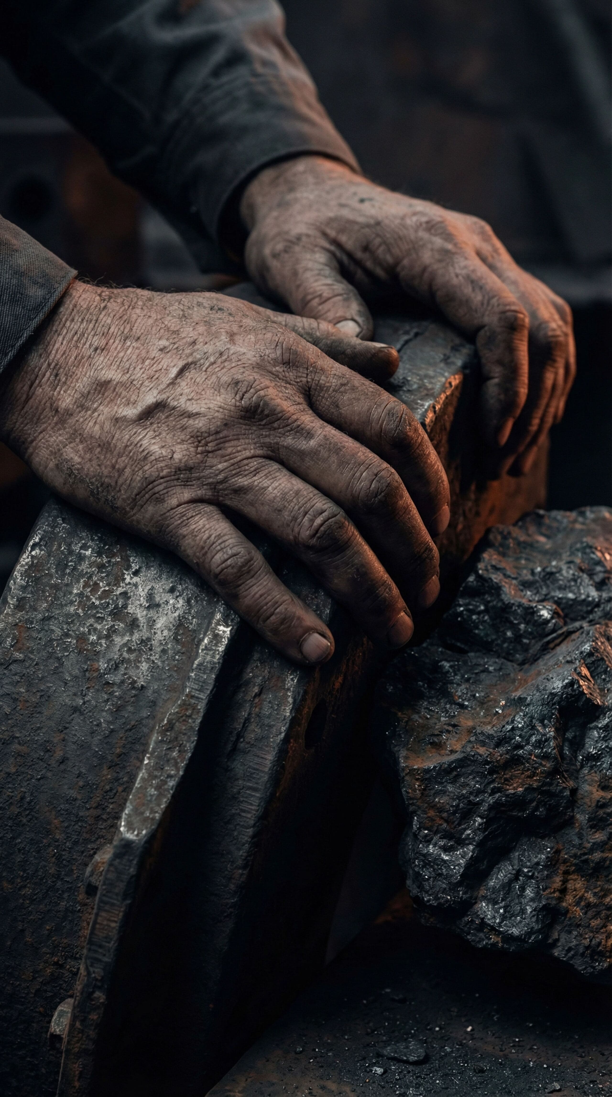Weathered working hands, a symbol of resilience and hard earned experience